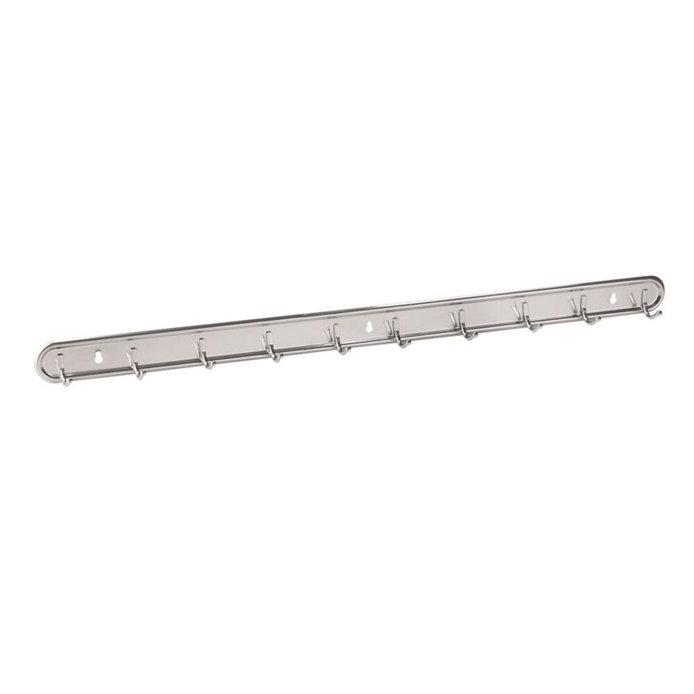 Stainless Steel Towel Hat Coat 10 Hooks Wall Mount Rack Hanger